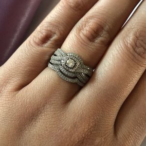 Zales engagement ring with matching band